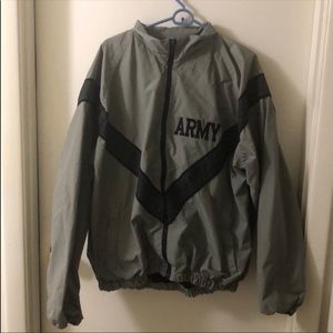 XL Gray and Black Army Warm Up Jacket